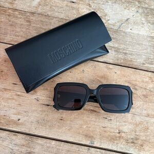Moschino Black Rectangular Sunglasses